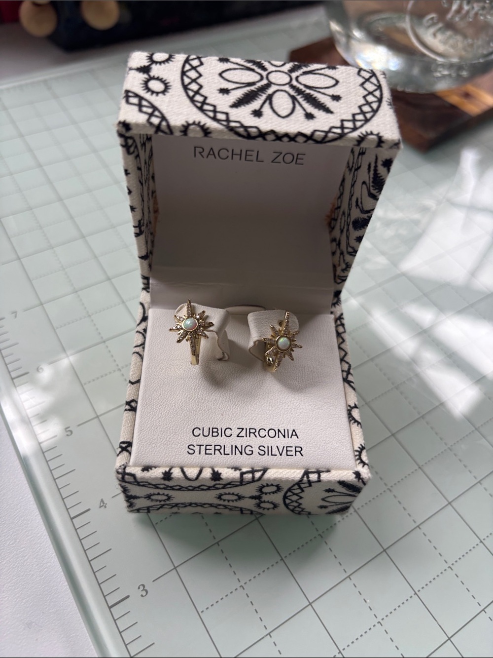 Rachel Zoe Gold Sunburst Opal Cluster Earrings